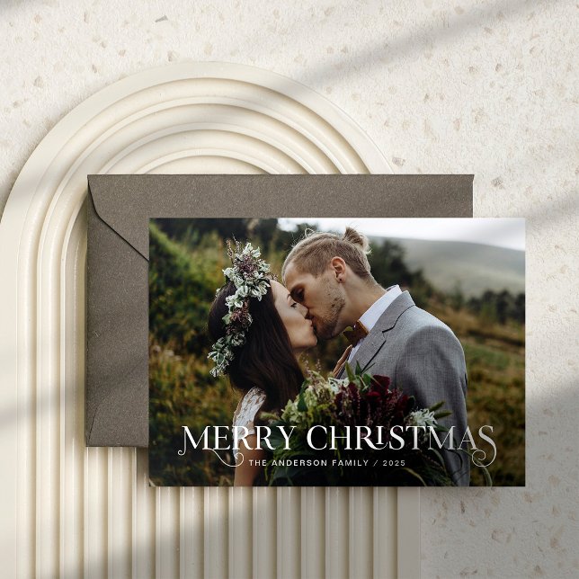 Unique Stylish Text and Photos | Merry Christmas Holiday Card (Creator Uploaded)