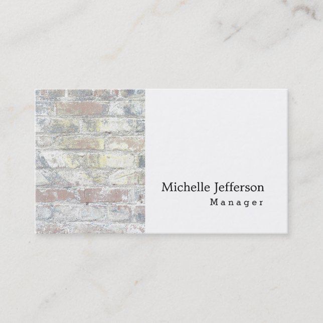 Unique Stylish Wall White Modern Plain Simple Business Card (Front)