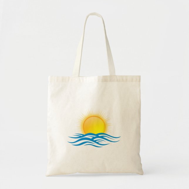 Unique Sun And Ocean Design Tote Bag (Front)
