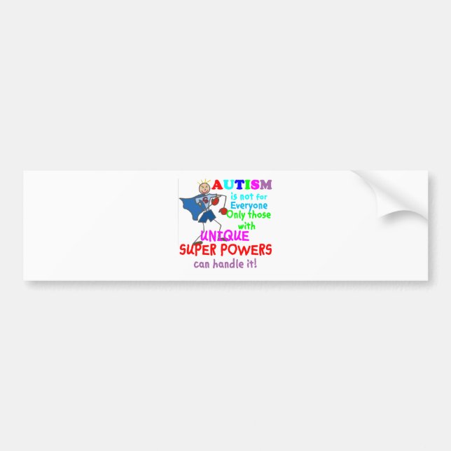 Unique Super Powers Autism Bumper Sticker (Front)