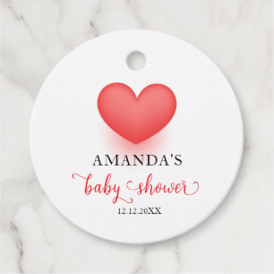 Unique Sweetheart Valentine Baby Shower Thank You Favour Tags