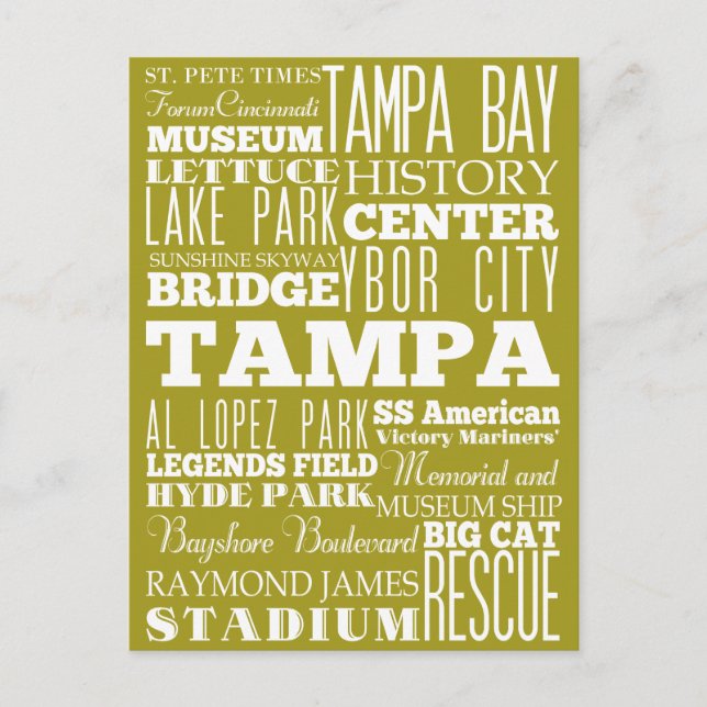 Unique Tampa, Florida Gift Idea Postcard (Front)