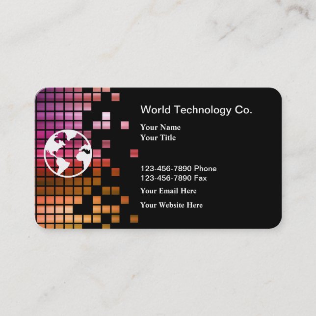 Unique Technology Business Cards (Front)
