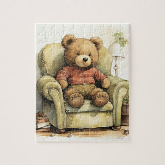 "Unique Teddy Bear Illustration Puzzle" Jigsaw Puzzle