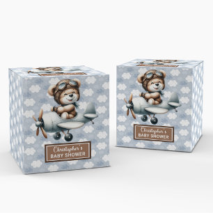 Unique Teddy Bear Pilot Shower Baby Favor Box
