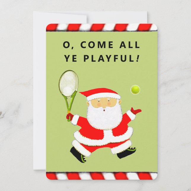 Unique Tennis Christmas Holiday Card (Front)