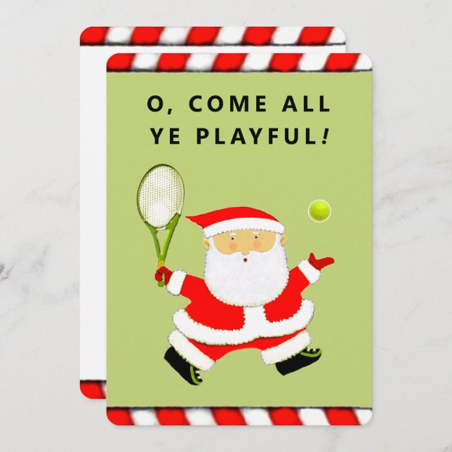 Unique Tennis Christmas Holiday Card (Front/Back)