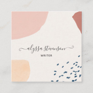 Unique Terracotta Earthy Modern Boho Square Business Card