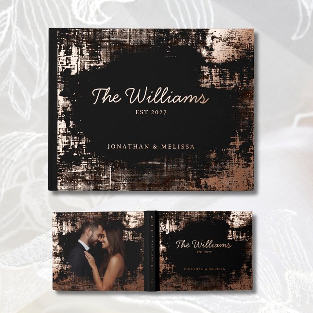 Unique Texture Guest Book Rose Gold Foil Guestbook (Creator Uploaded)