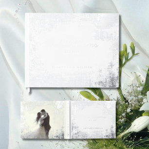 Unique Texture Guest Book White Foil Guestbooks