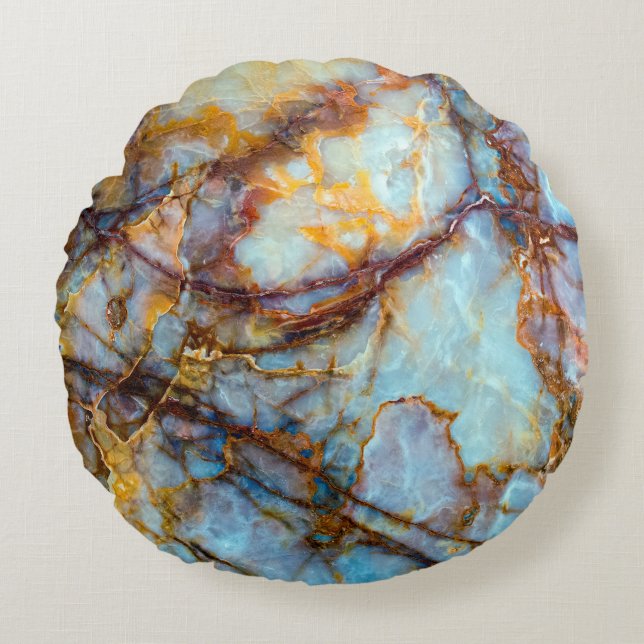 unique texture of natural stone - marble, onyx, gr round cushion (Front)
