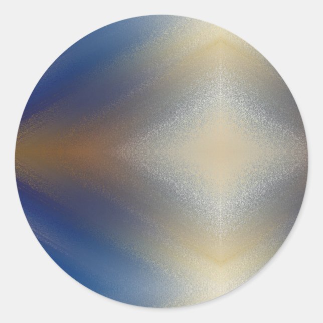 Unique Textured Blue Gold Background  Classic Round Sticker (Front)
