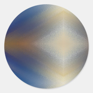 Unique Textured Blue Gold Background  Classic Round Sticker