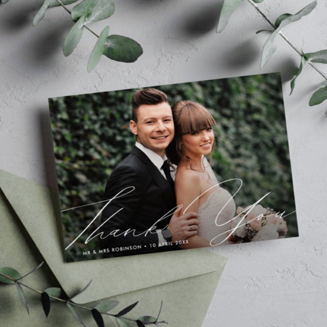 unique thank you lettering wedding card (Creator Uploaded)