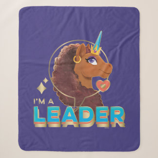 Unique the Unicorn “I’m a Leader” Design Sherpa Blanket