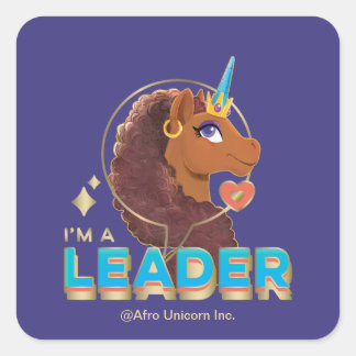 Unique the Unicorn “I’m a Leader” Design Square Sticker
