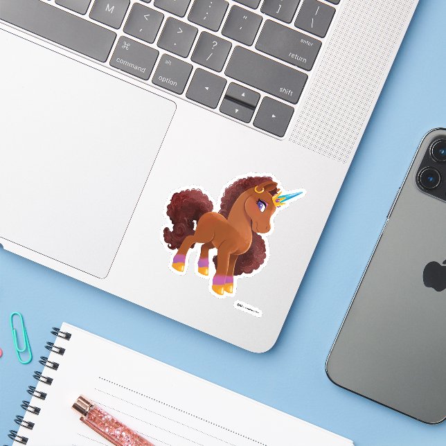 Unique the Unicorn Standing Proud (Laptop w/ iPhone)