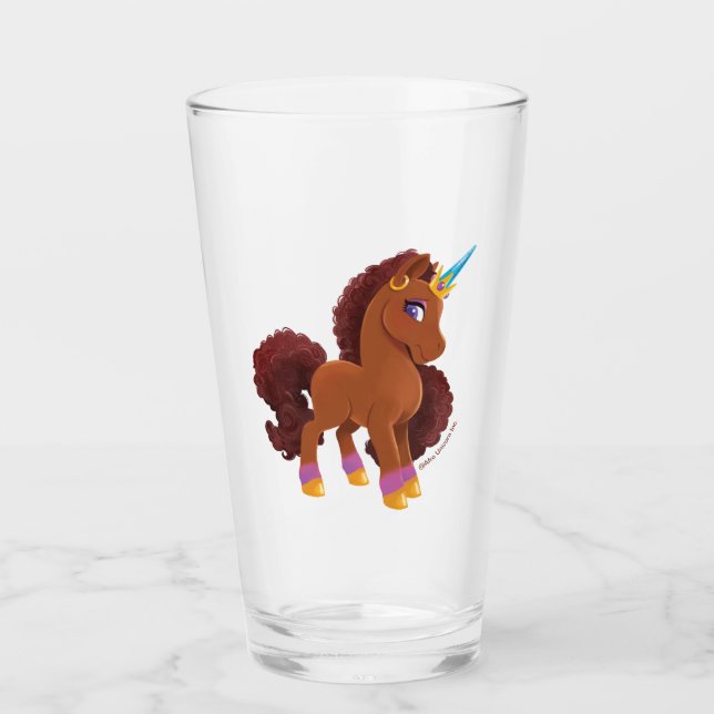 Unique the Unicorn Standing Proud Glass (Front)