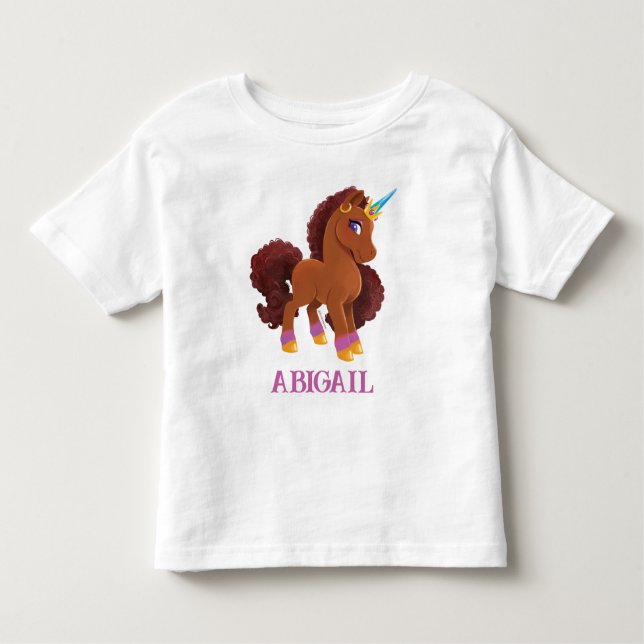 Unique the Unicorn Standing Proud Toddler T-Shirt (Front)