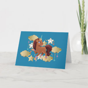 Unique the Unicorn Stars & Clouds Card