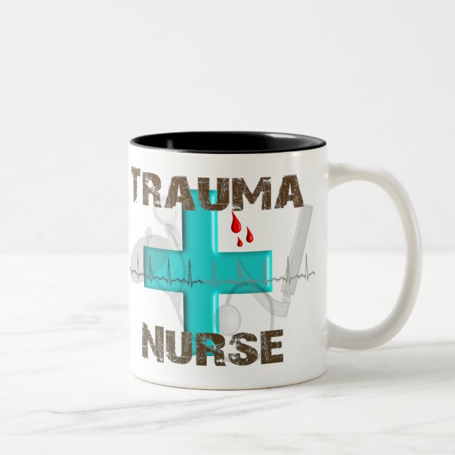 Unique Trauma Nurse T-Shirts and Gifts Two-Tone Coffee Mug (Right)