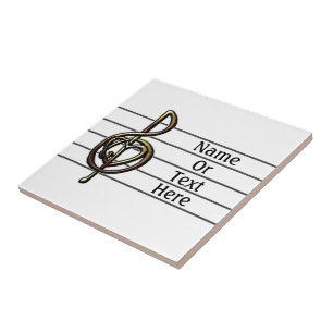 Unique Treble Clef Music Staff Personalizable Tile