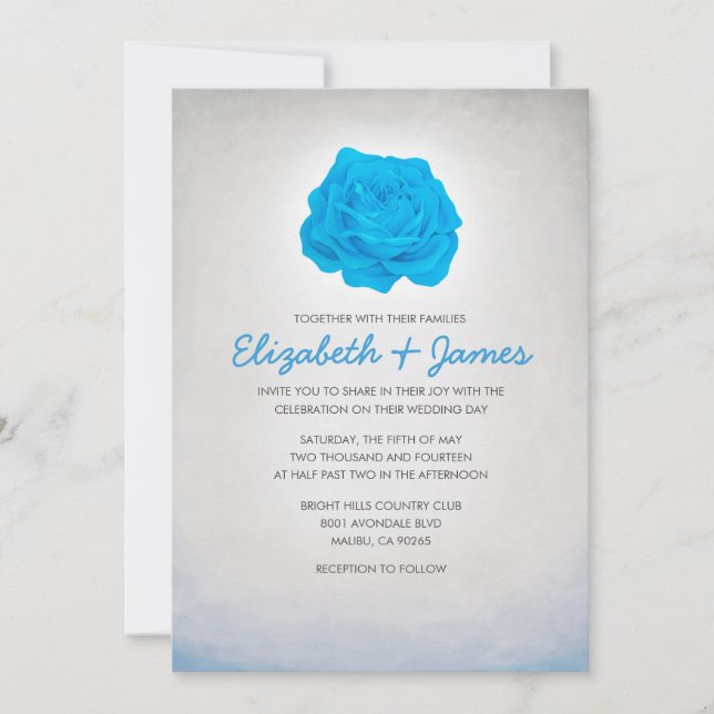 Unique Trendy Floral Wedding Invitations (Front)
