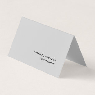 Unique Trendy Light Grey Professional Business Card