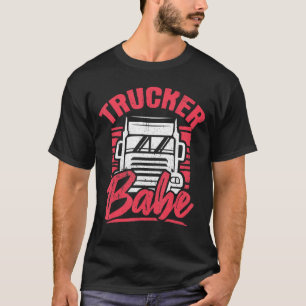 Unique Trucker Babe Trailer Truck Driver Women T-Shirt