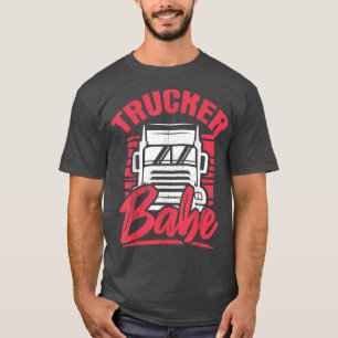 Unique Trucker Babe Trailer Truck Driver Women  T-Shirt
