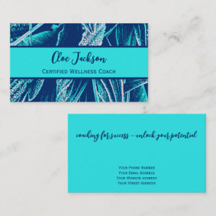 Unique Turquoise Teal Nature Life Wellness Coach Business Card