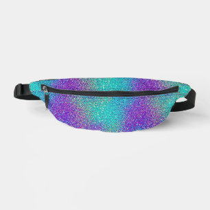 Unique Turquoise To Purple Gradient Glitter  Bum Bags