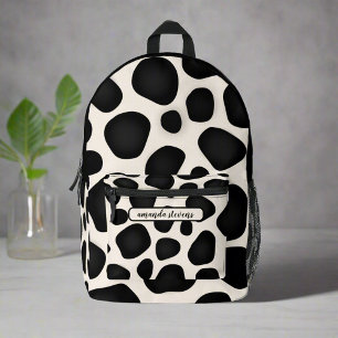 Unique Typography Blush Pink & Black Initial Name Printed Backpack