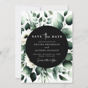 Unique Typography Eucalyptus Digital Wedding Save The Date