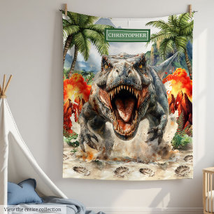 Unique Tyrannosaurus Blanket Personalised for Boy