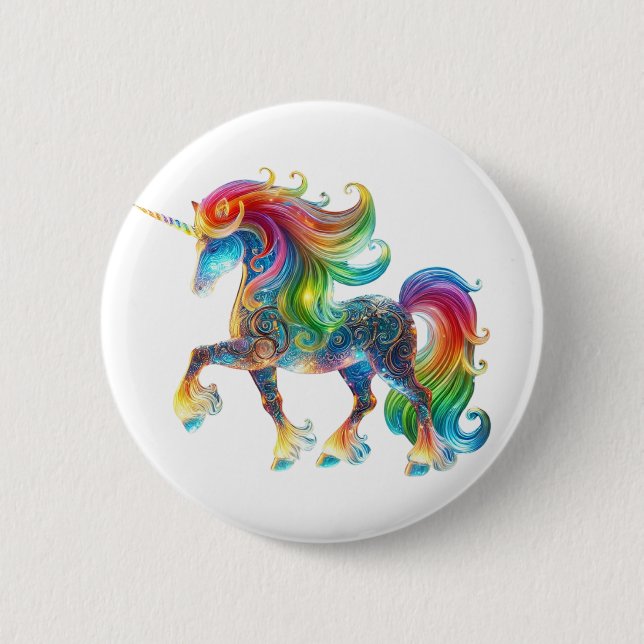 Unique Unicorn 6 Cm Round Badge (Front)