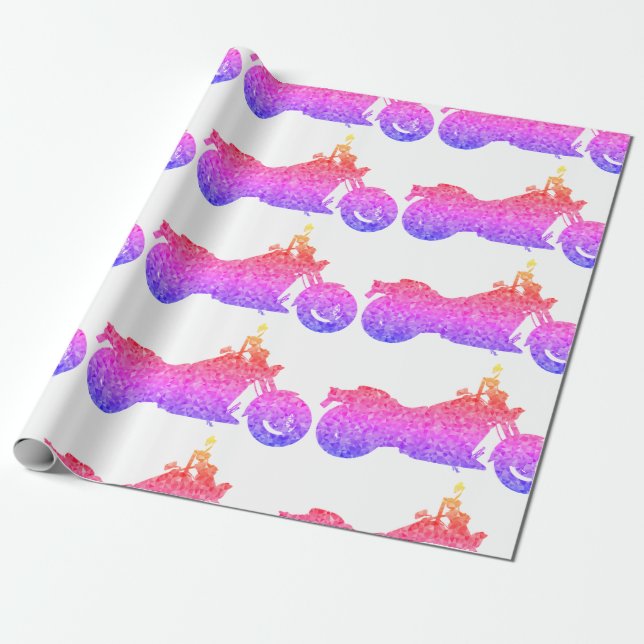 Unique unusual motorcycle wrapping paper (Unrolled)