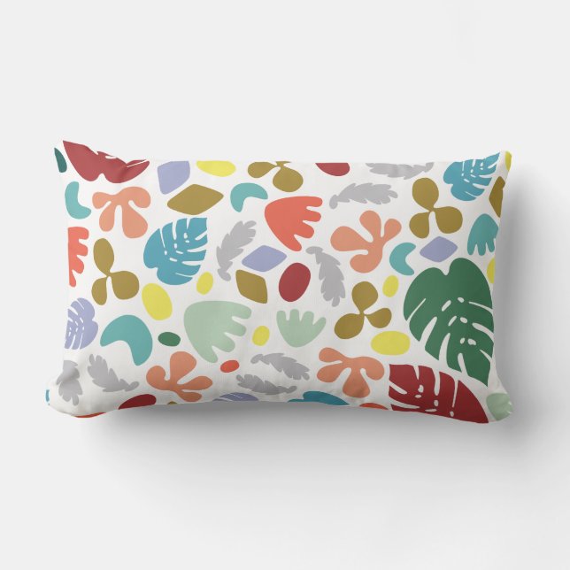 Unique Urban Trendy Red Green Orange Lumbar Cushion (Front)