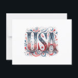 Unique USA Postcard<br><div class="desc">Consider this unique USA postcard. Features a decorative display of red, white and blue colours.</div>