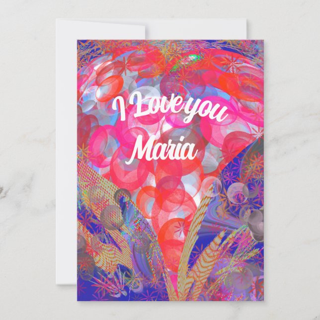 Unique Valentine Abstract Colourful And Vivid Card (Front)