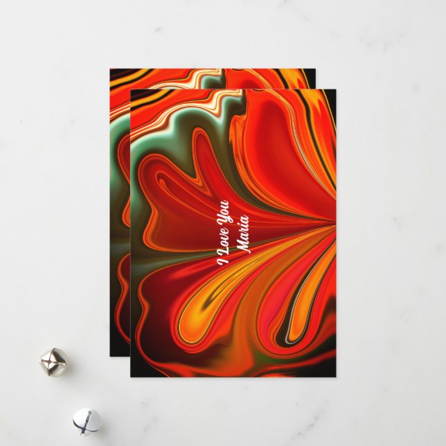 Unique Valentine Abstract Colourful And Vivid Card (Front/Back In Situ)