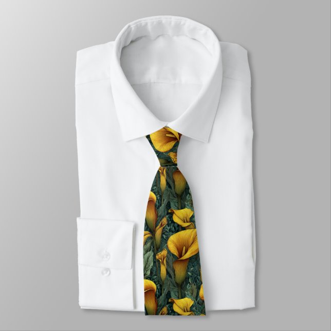 Unique Valentine Gifts For Him Calla Lilies Tie (Tied)