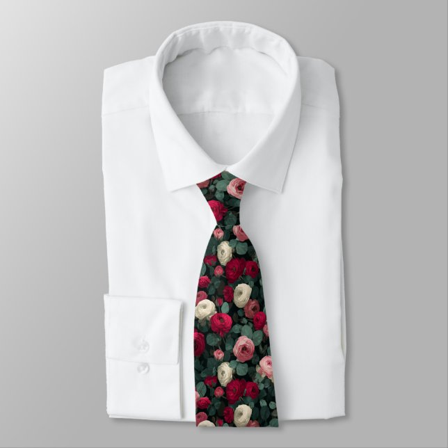 Unique Valentine Gifts For Men Ranunculus Floral Tie (Tied)