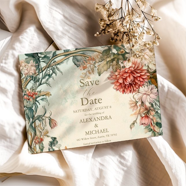 Unique Victorian Royal Floral Wedding  Save The Date (Creator Uploaded)