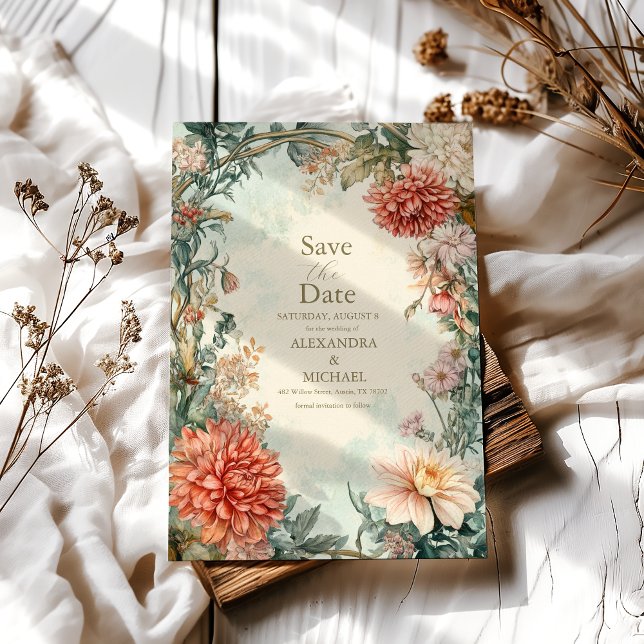 Unique Victorian Royal Floral Wedding  Save The Date (Creator Uploaded)