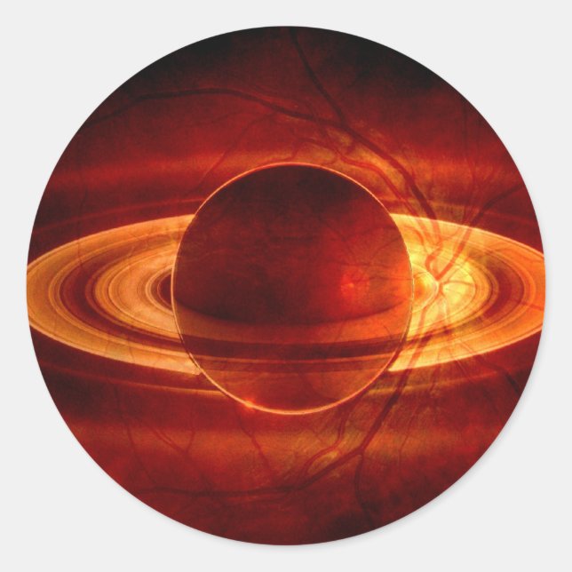 Unique view of Saturn Classic Round Sticker (Front)