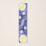 Unique View Of Van Gogh's 'Starry Night' Chiffon Scarf<br><div class="desc">Decorated with Vincent van Gogh's masterpiece "Starry Night",  the long rectangular shape creates a unique version of the famous blue,  yellow and white painting.</div>