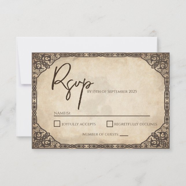 Unique Viking Inspired RSVP Card (Front)