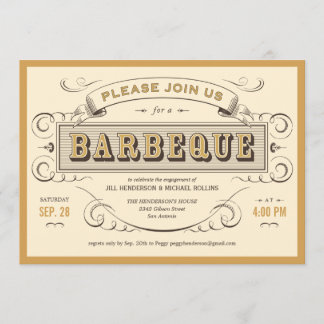 Unique Vintage BBQ Invitations