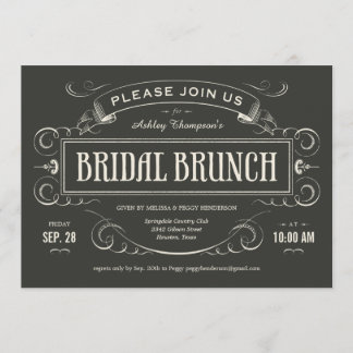 Unique Vintage Bridal Brunch Invitations